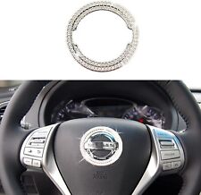 Crystal Diamond Steering Wheel Center Emblem Ring Fits Rogue Kicks Sentra Maxima picture