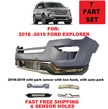 for 2018 2019 ford explorer front bumper cover set upper lower with AUTO PARK picture