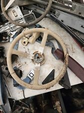 86-92 Jeep Comanche Cherokee Oem Tan 3 Spoke Leather Wrapped Steering Wheel... picture