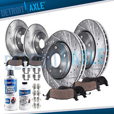 Front & Rear Drilled Rotors + Brake Pads for Ford Explorer Taurus Flex MKS MKT picture