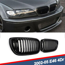Gloss Black Front Bumper Kidney Grille Grill F  2002-2005 BMW E46 325i  4 Door picture