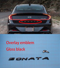 Glossy Black Rear SONATA Overlay Emblem Badge For Hyundai Sonata 2020-2022 picture