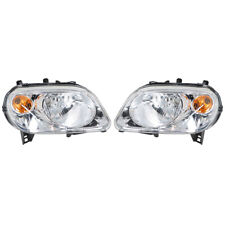 Pair Headlights For 2006-2011 Chevy HHR Left+Right Chrome Headlamps Replacement picture