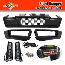 Front Bumper For 2009-2014 F150 F-150 Steel Black Raptor Style W/LED Lights picture