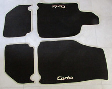 Black / beige Embroidered non slip mats FOR PORSCHE late model 944 Turbo picture