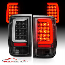 For 1993-1997 Ford Ranger Black Housing C-Bar LED Replacement Taillights Pair picture