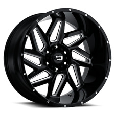 1 NEW  GLOSS BLACK MILLED SPOKES VISION  SPYDER 20X10 6-135  (104536) picture