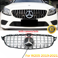 GT R Front Grill w/LED Star For Mercedes-Benz C-Class W205 19-21 W/Emblem Chrome picture