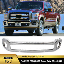 Chrome Steel Front Bumper Face Bar For 2011-2016 Ford F250 F350 F450 Super Duty picture