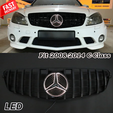 GT R Style Front Grille W/Led Emblem For Mercedes Benz W204 C-Class 2008-2014 picture