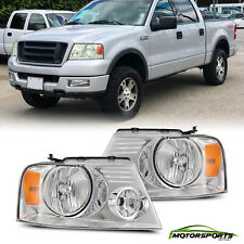 Fit 2004-2008 Ford F150/ 06-08 Lincoln Mark LT Chrome Headlights Pair Head Lamps picture