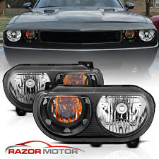 For 2008-2014 Dodge Challenger JDM Headlights Lamp Replacement Black Left+Right picture