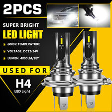 Pair H4 9003 HB2 LED Headlight Bulbs Kit High Low Beam Super Bright 6000K White picture