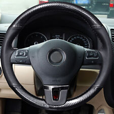 DIY Black Leather Car Steering Wheel Cover Wrap For VW Gol Tiguan Passat B7 CC picture