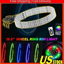 15.5'' 4x Dual LED Wheel Ring Row RGB Lights Control APP 12V Super Bright OXILAM picture