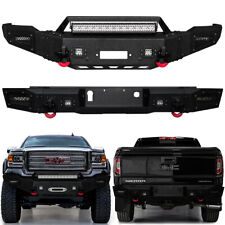For 2014-2015 GMC Sierra 1500 Front and Rear Bumper w/Winch Plate LED Spotlight picture