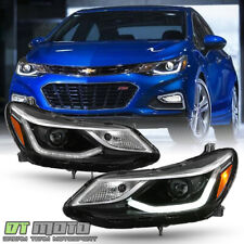 2016-2019 Chevy Cruze Projector Style w/ LED DRL Headlights Headlamps Left+Right picture