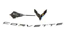 3PCS Front Rear Corvette Emblem Chrome Flash 2020-2024 Chevrolet C8 Corvette picture