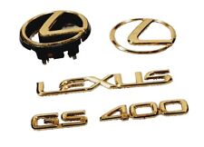 1998 1999 2000 Lexus GS400 GS 400 Gold Front & Rear Emblem Set OEM picture