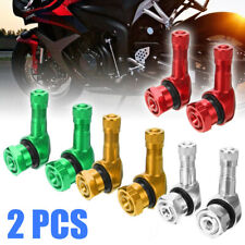2x CNC Motorcycle 90 Degree Angle Wheel Tire Stem Tubeless Valve Aluminum Alloy* picture