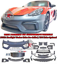 Fits 17-24 Porsche 718 Boxster Cayman S GTS GT4 Style Front Bumper w/ HL Washer picture