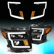 For 2016-2022 Nissan Titan XD LED DRL/ Signal Projector Headlight Lamps Black picture