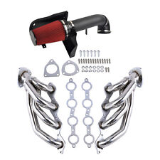 BKRD 4''Cold Air Intake+Exhaust Headers For Chevy GMC Avalanche Silverado Sierra picture