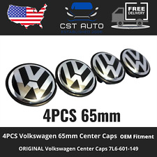 4PCS Volkswagen 65MM Wheel Center Caps Emblem VW Badge Emblem Logo 3B7601171 NEW picture