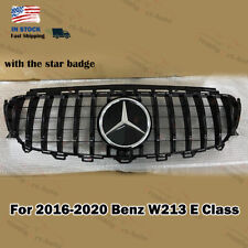 Gloss Black GT R Grille Grill For Mercedes Benz W213 E-CLASS 2016-2020 W/Emblem picture