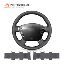 MEWANT Custom Black Genuine Leather Steering Wheel Cover for Nissan Fuga Cima picture