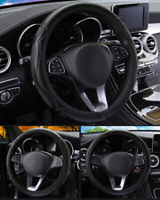 15''/38cm Car Steering Wheel Cover Breathable Leather Anti-slip Black Accessory picture