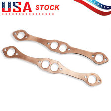 SBC Oval Port Copper Header Exhaust Gaskets For SB Chevy 327 305 350 Reusable picture