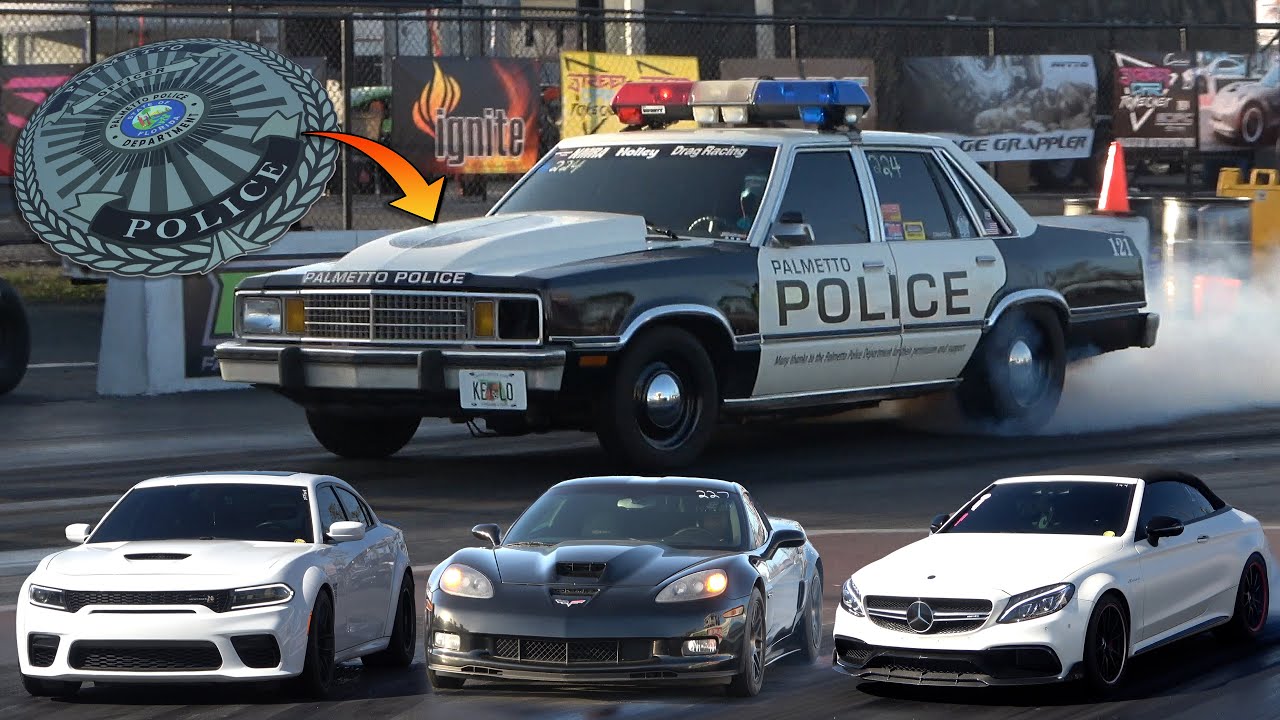 Police Cruiser Dominates Street Car Takeover