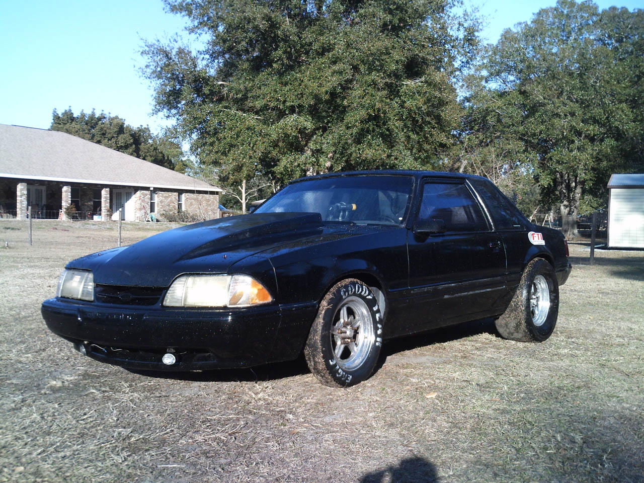 black 1988 Ford Mustang 