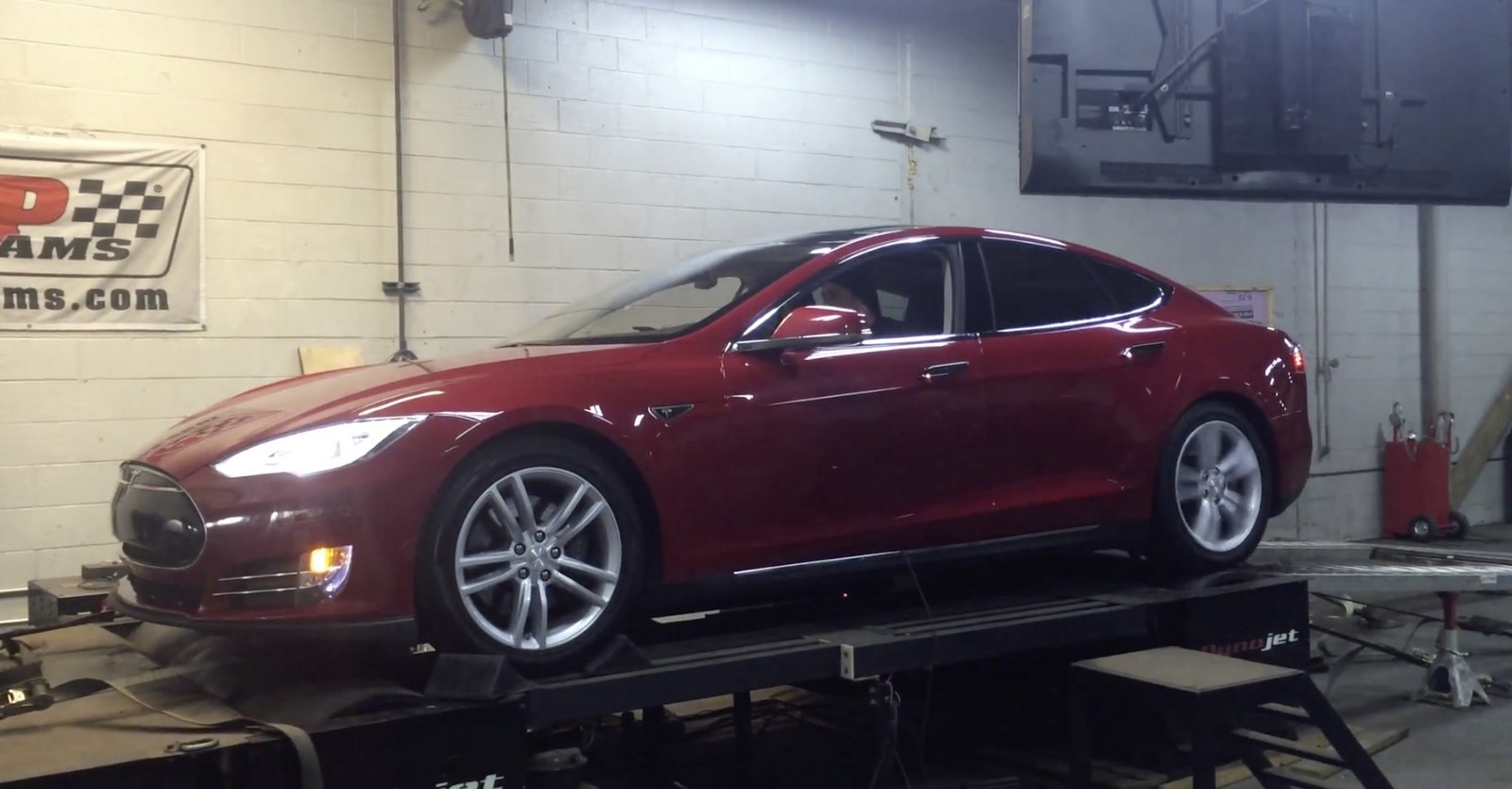 Red 2014 Tesla Model S P85