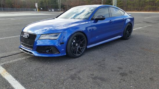 blue 2015 Audi RS-7 APR