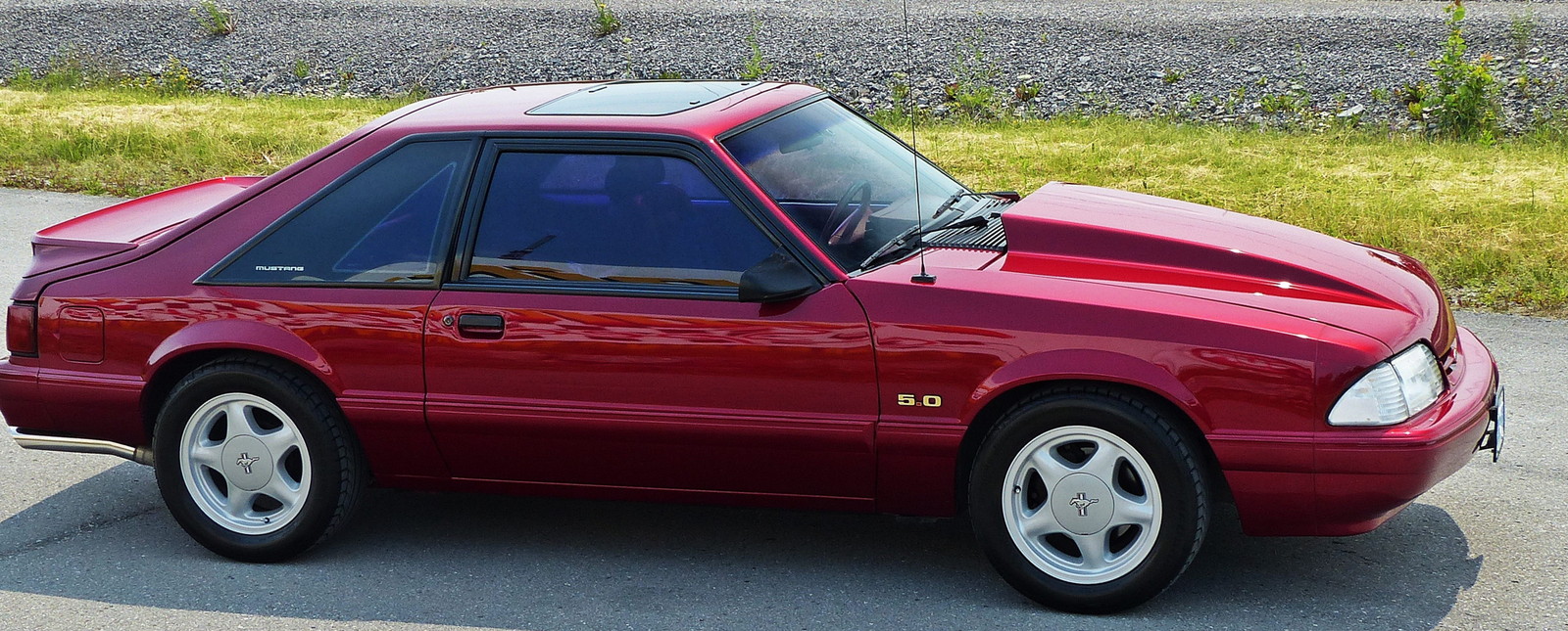 Deep Cherry 1993 Ford Mustang LX Hatchback