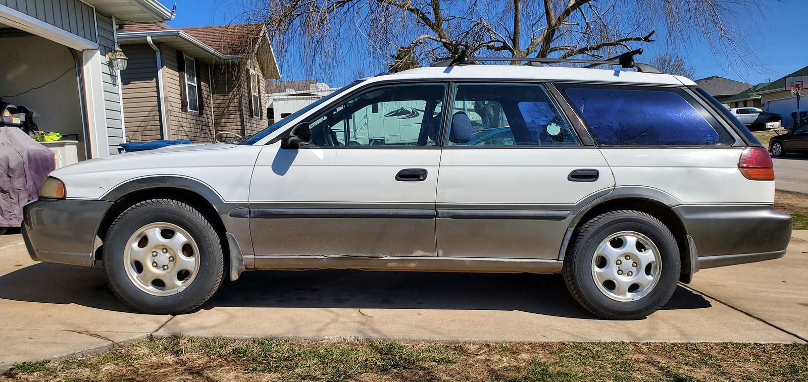 1997 White Subaru Outback  picture, mods, upgrades