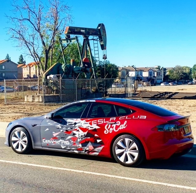Grey and Red 2020 Tesla Model S Performance Raven