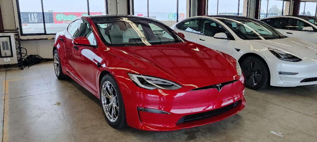 red 2021 Tesla Model S Plaid