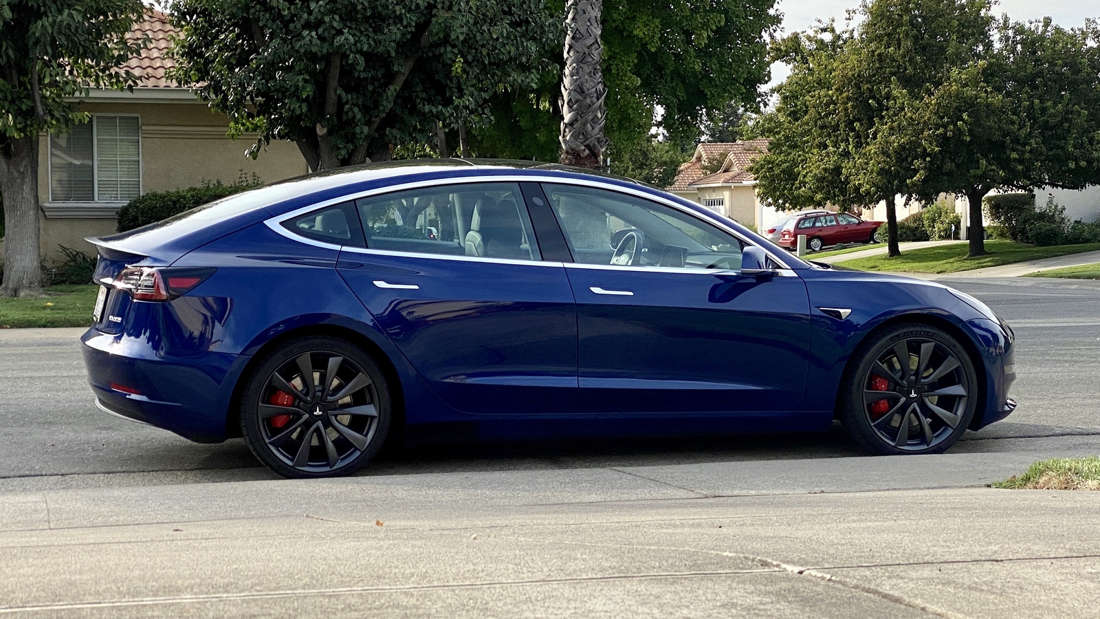 Blue 2020 Tesla Model 3 Performance