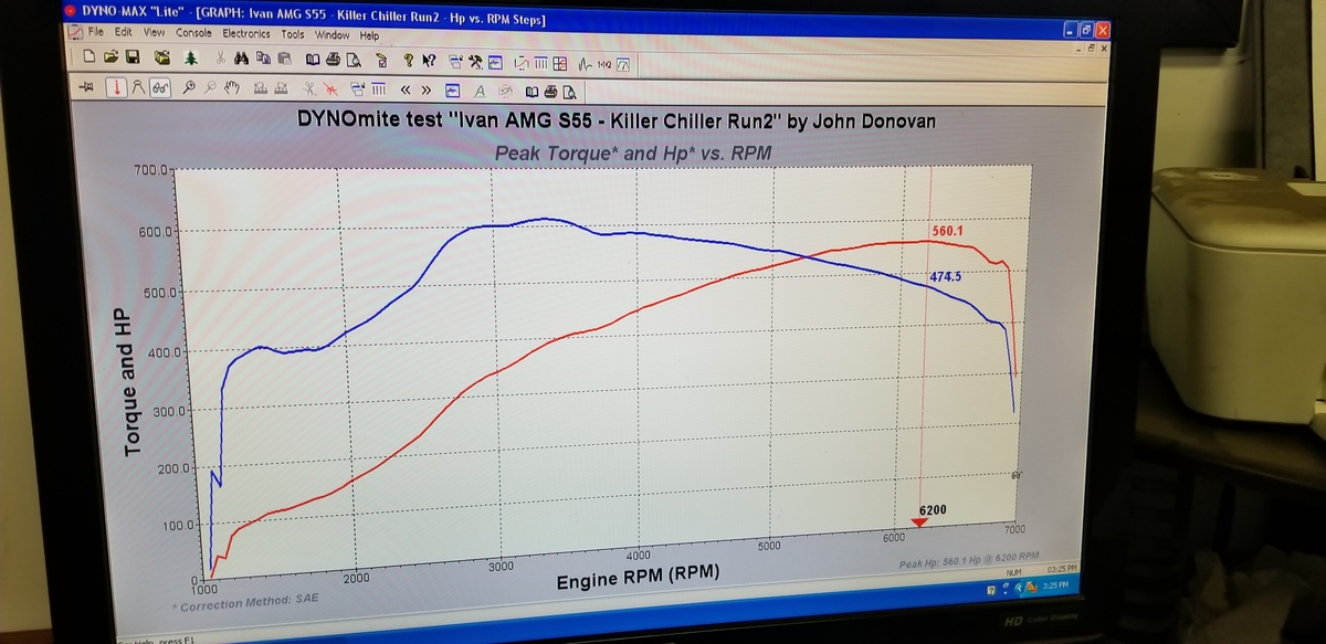 2005 S Mercedes-Benz S55 AMG AMG Dyno Graph