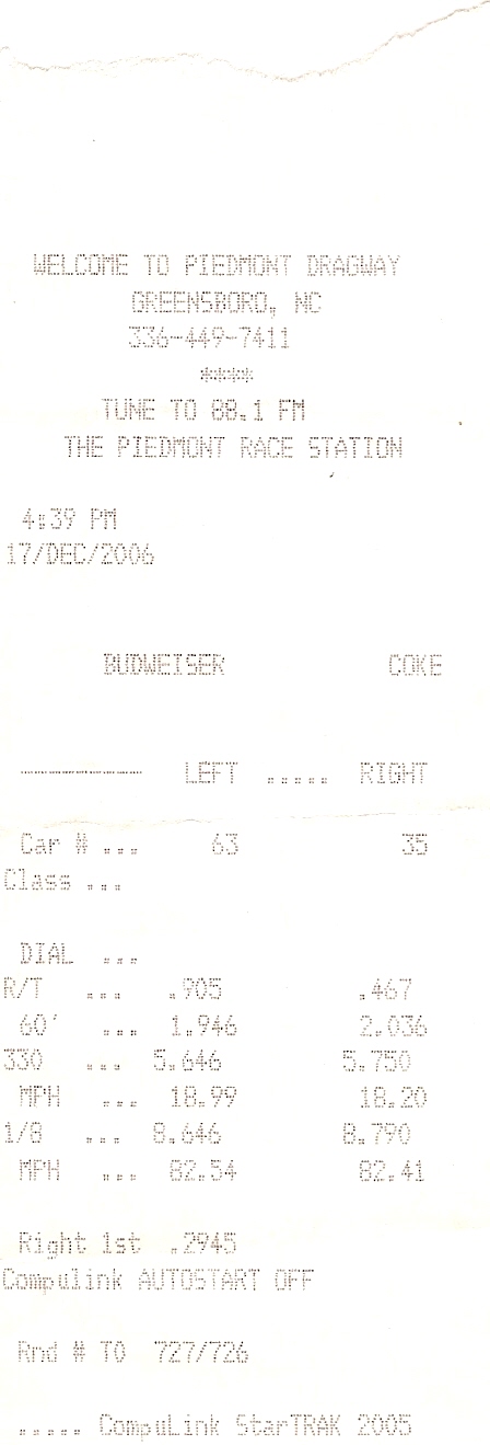 2006  Dodge RAM SRT10 QC Timeslip Scan