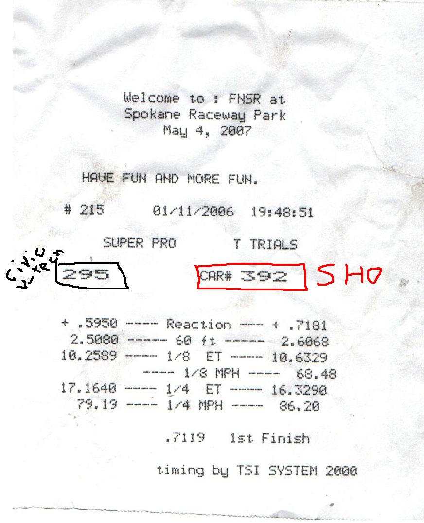1993  Ford Taurus SHO Timeslip Scan