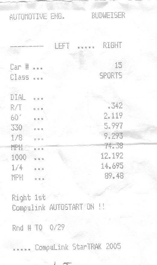 2005  Harley-Davidson Sportster XL Exhaust Timeslip Scan