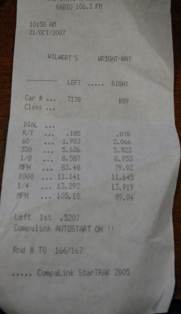1990  Ford Mustang GT Timeslip Scan