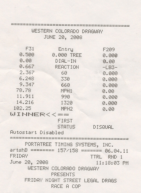 1990  Mazda Miata MX5 Garrett GT2554R Turbo Timeslip Scan
