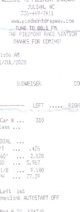 1991  Honda Civic si Timeslip Scan
