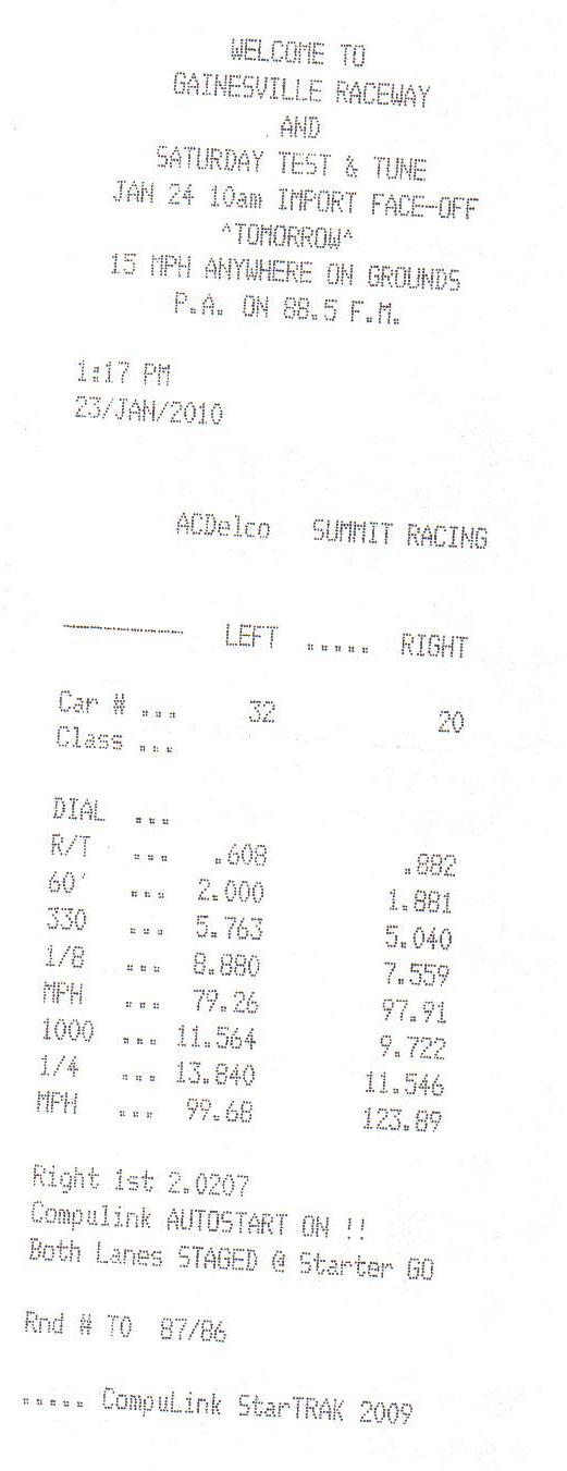 2010  Chevrolet Camaro SS Precision Twin Turbo Timeslip Scan