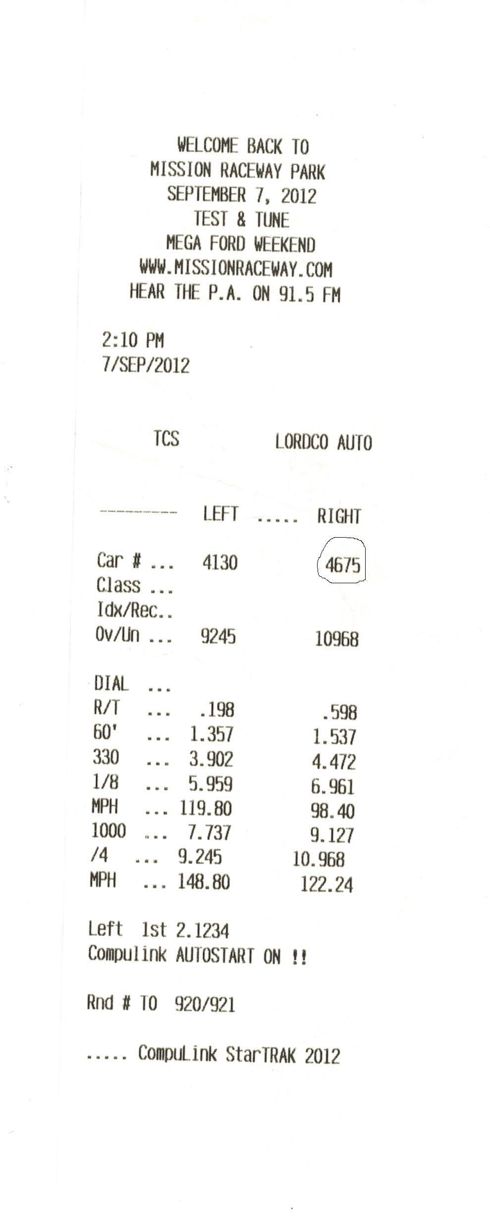 1979 White Ford Mustang LX Timeslip Scan